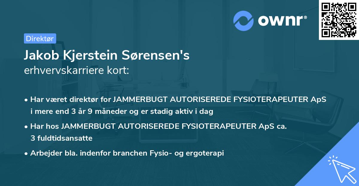 Jakob Kjerstein Sørensen's erhvervskarriere kort