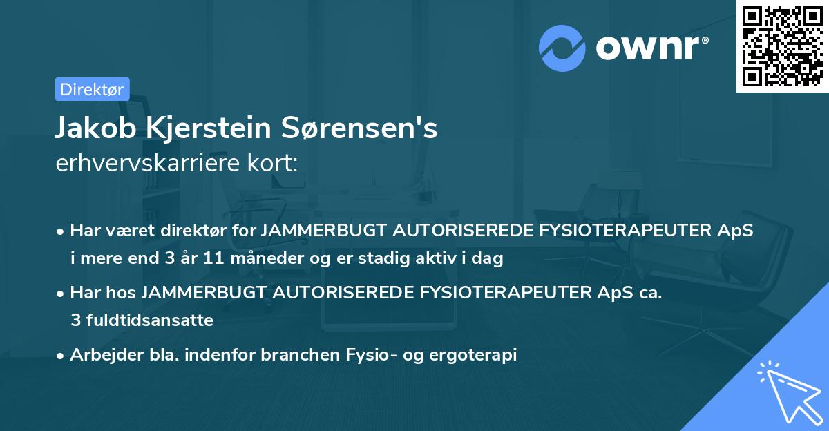 Jakob Kjerstein Sørensen's erhvervskarriere kort