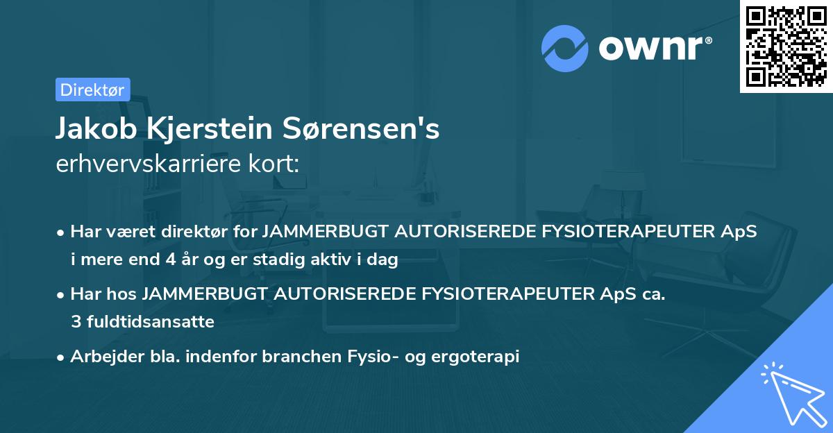 Jakob Kjerstein Sørensen's erhvervskarriere kort