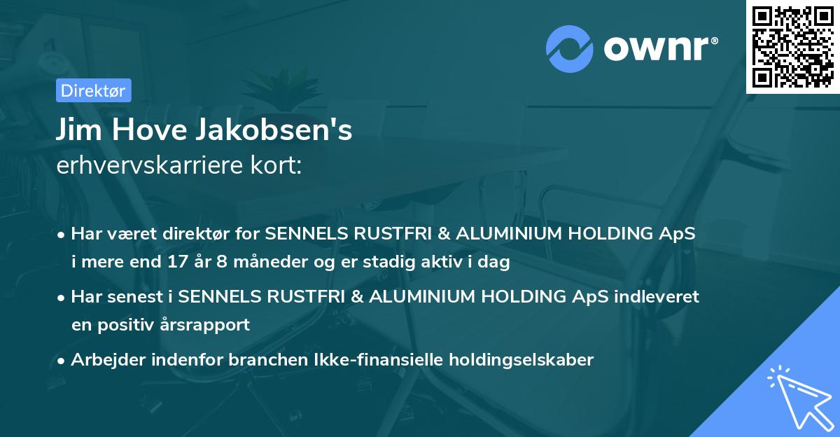 Jim Hove Jakobsen's erhvervskarriere kort