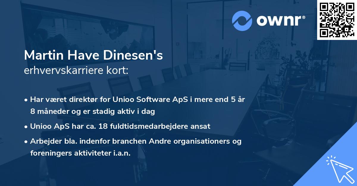 Martin Have Dinesen's erhvervskarriere kort