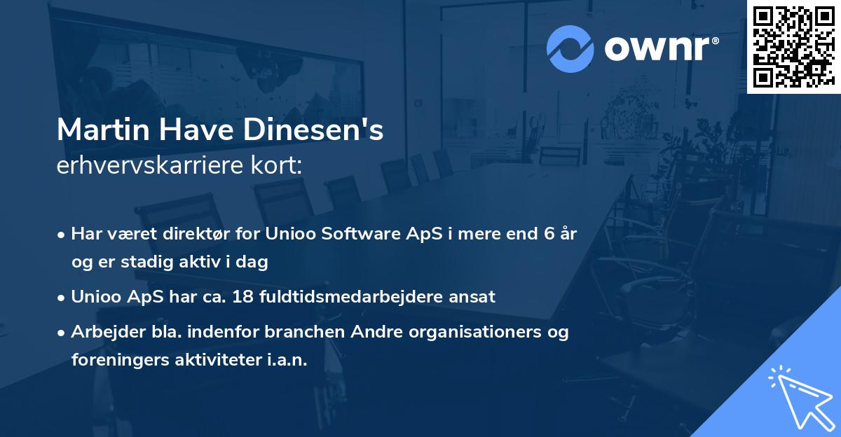 Martin Have Dinesen's erhvervskarriere kort