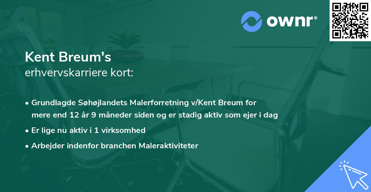 Kent Breum's erhvervskarriere kort