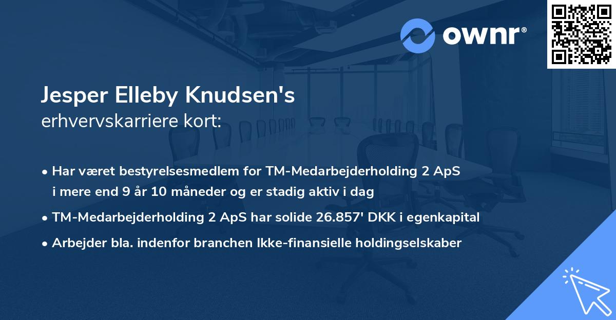 Jesper Elleby Knudsen's erhvervskarriere kort