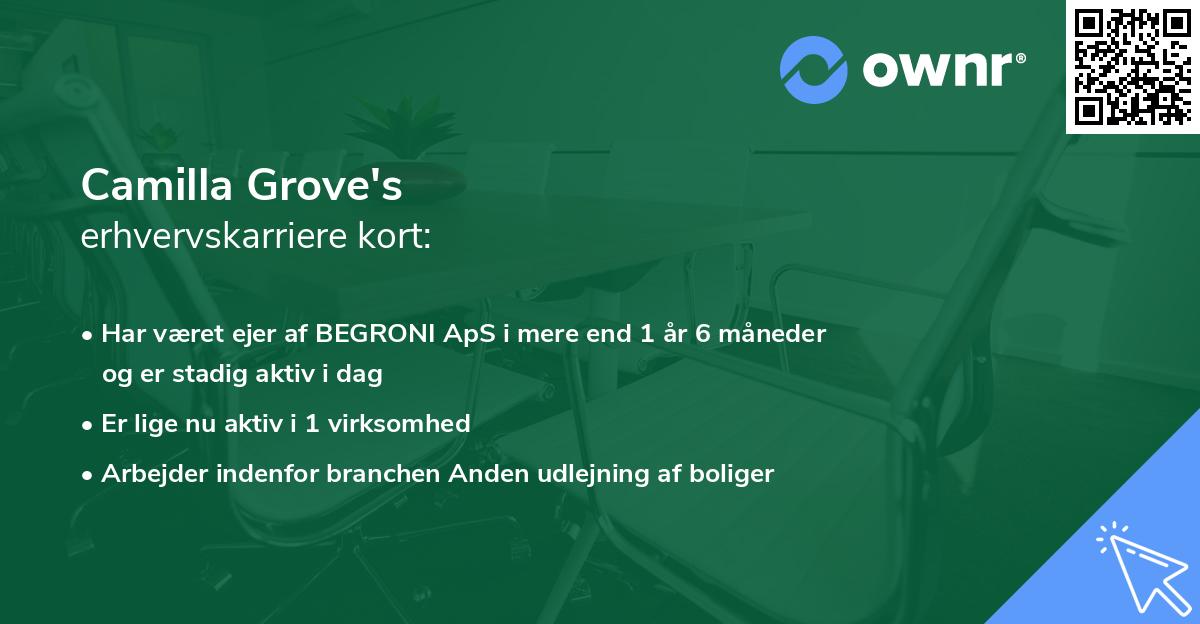 Camilla Grove's erhvervskarriere kort