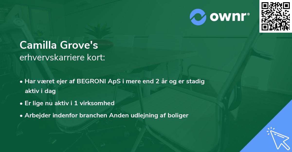 Camilla Grove's erhvervskarriere kort
