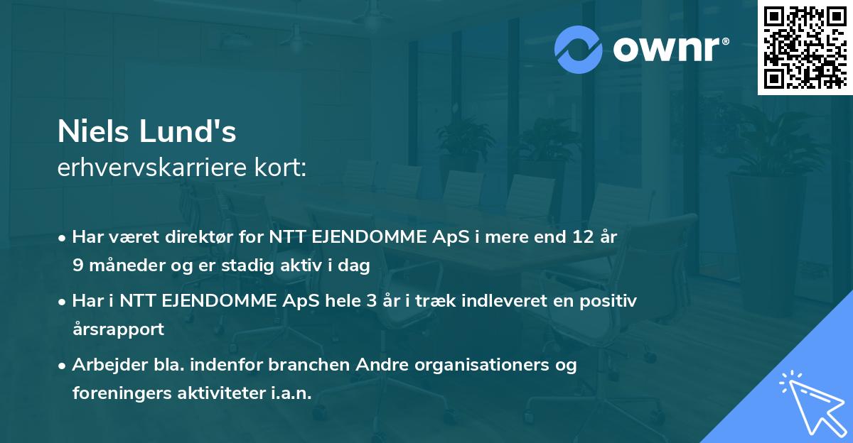 Niels Lund's erhvervskarriere kort