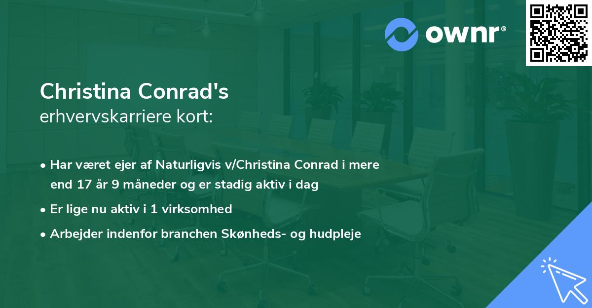 Christina Conrad's erhvervskarriere kort