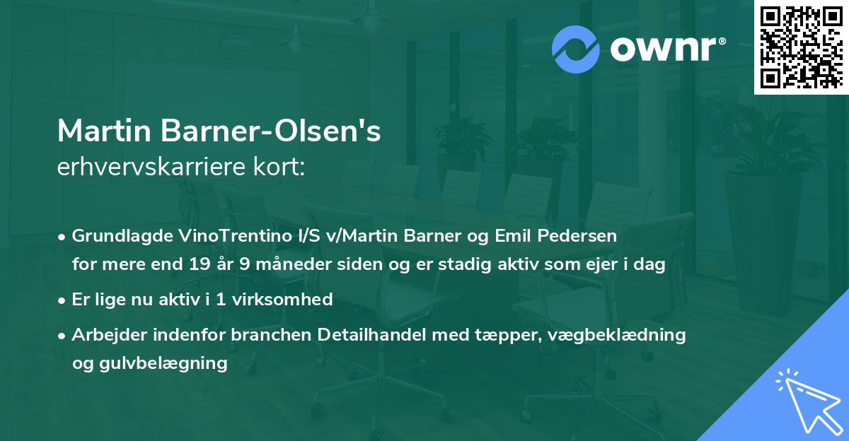 Martin Barner-Olsen's erhvervskarriere kort