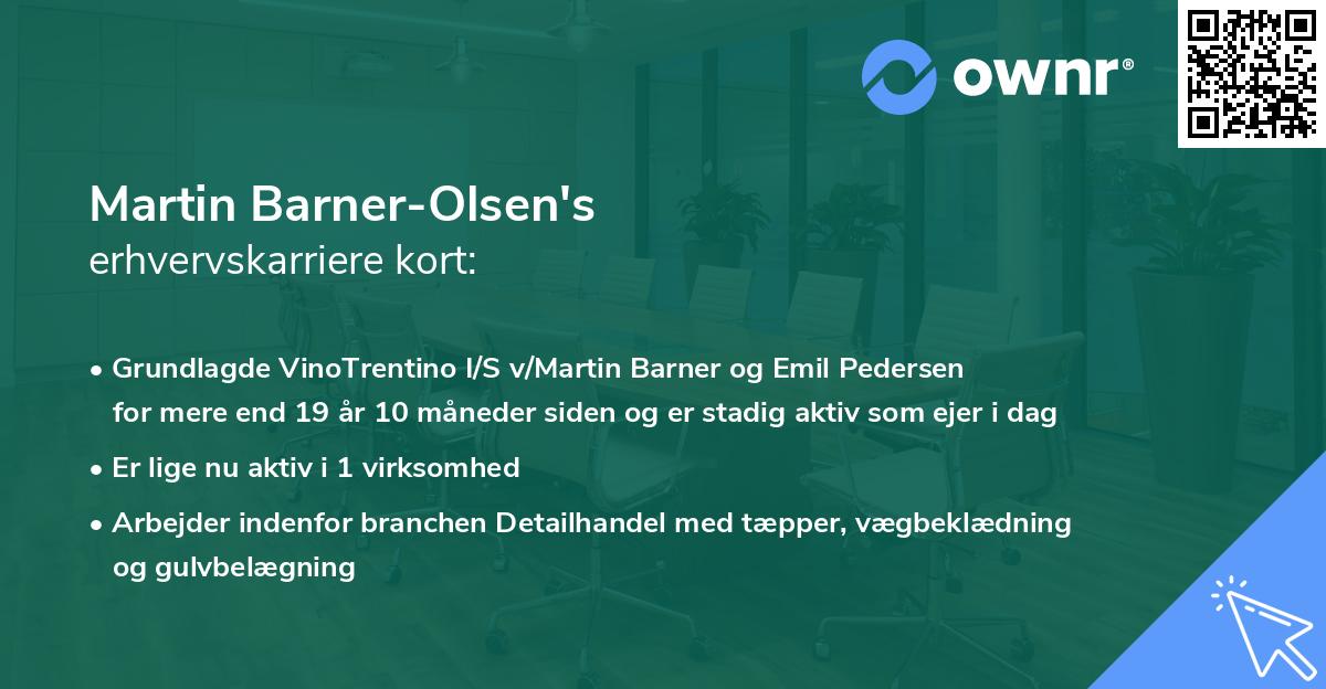 Martin Barner-Olsen's erhvervskarriere kort
