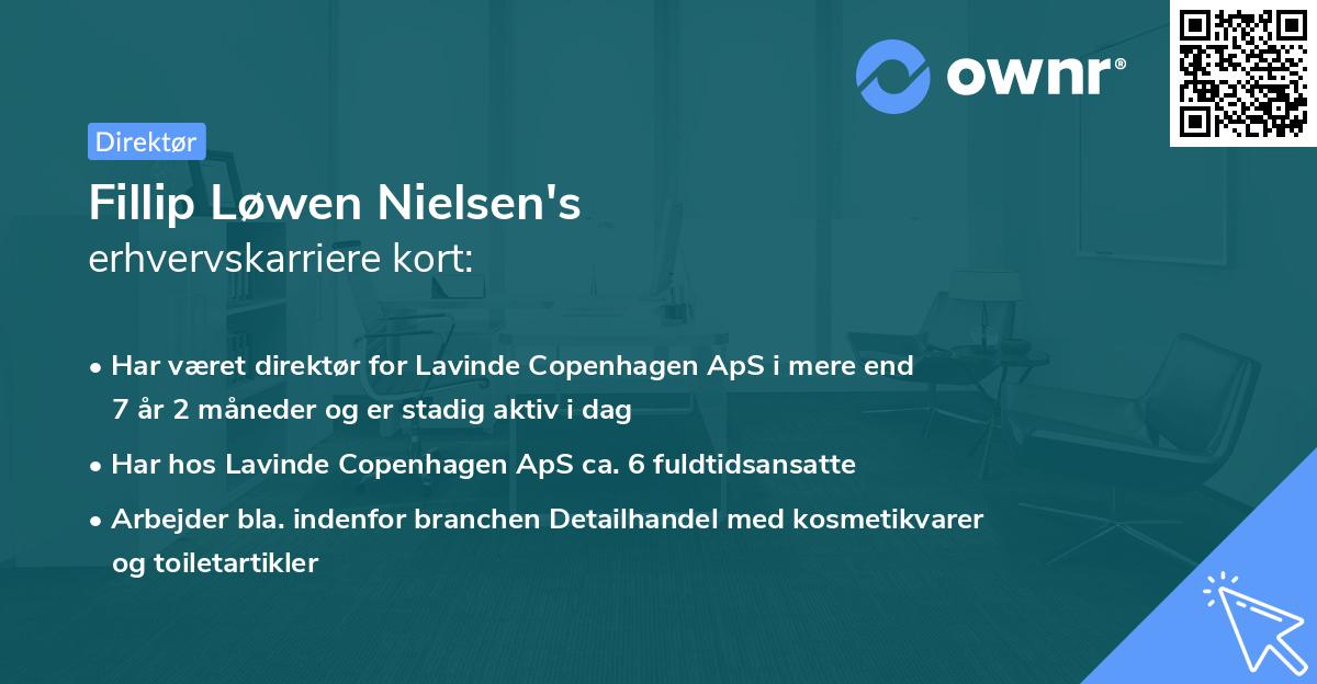 Fillip Løwen Nielsen's erhvervskarriere kort