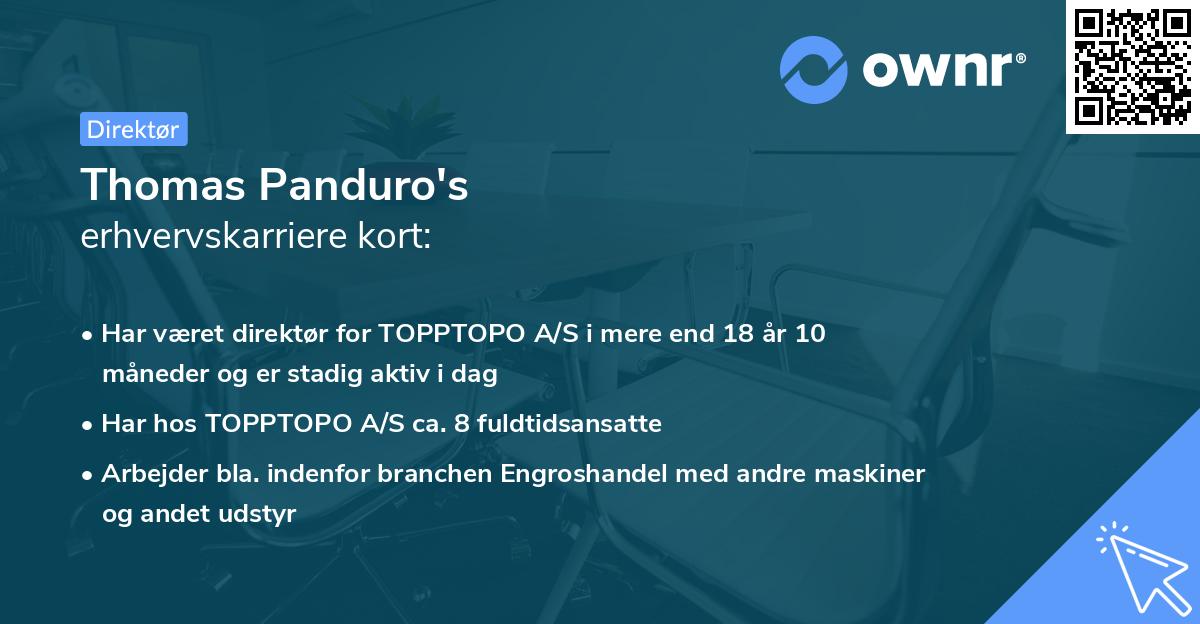 Thomas Panduro's erhvervskarriere kort