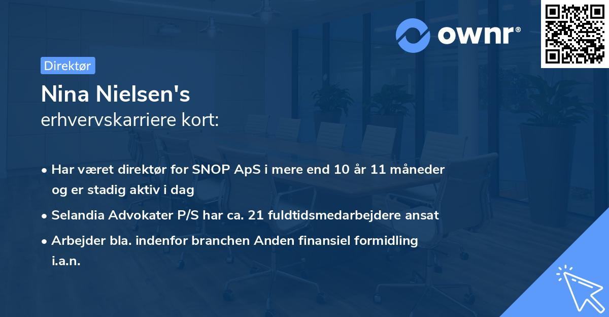 Nina Nielsen's erhvervskarriere kort