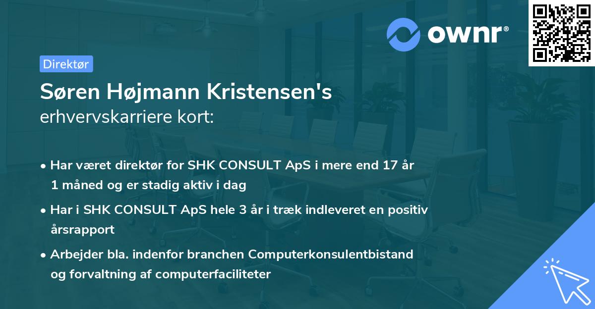 Søren Højmann Kristensen's erhvervskarriere kort