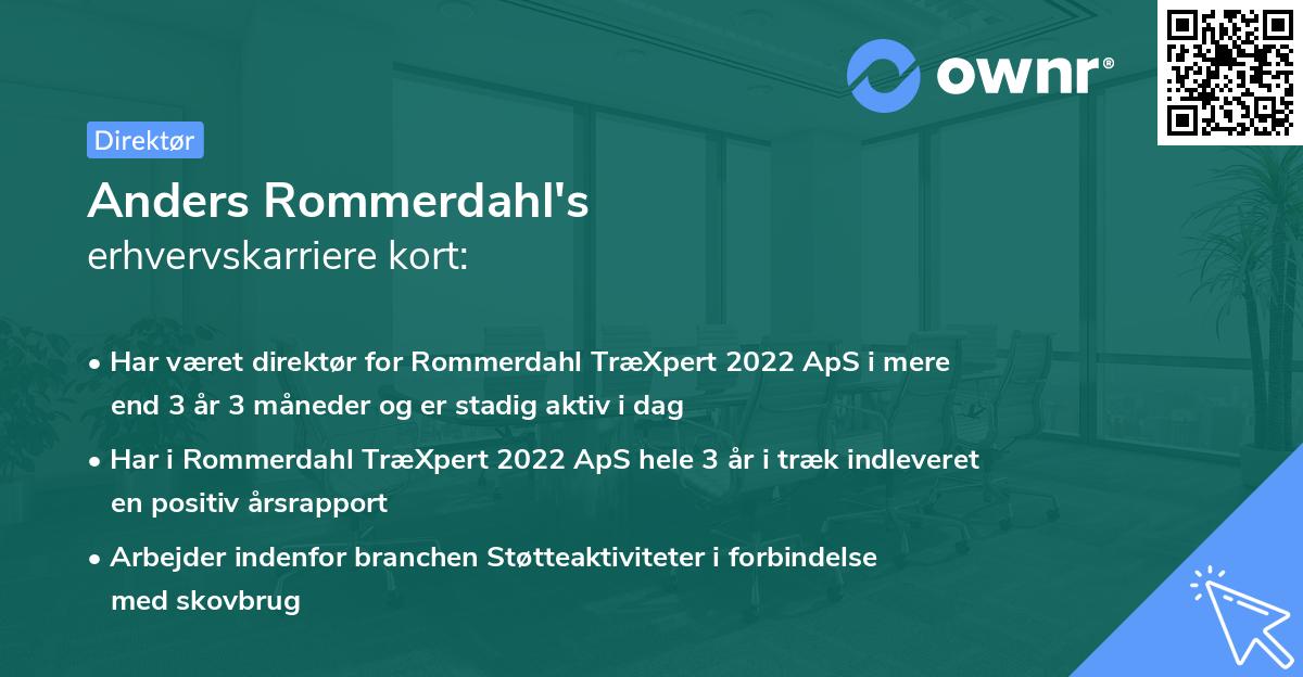 Anders Rommerdahl's erhvervskarriere kort