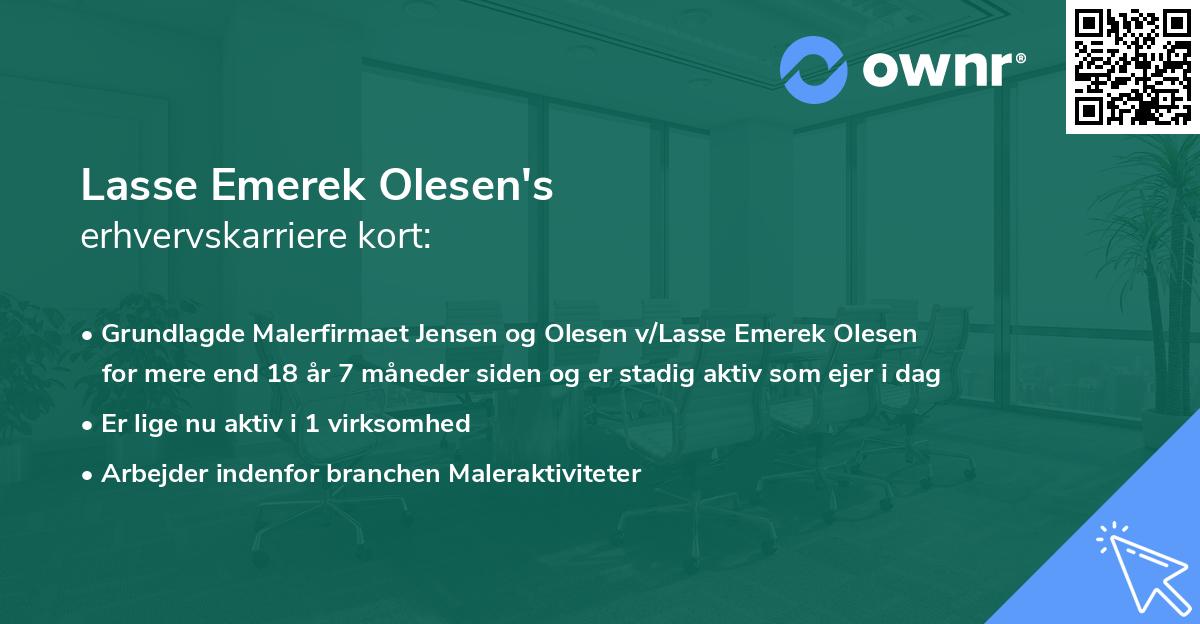 Lasse Emerek Olesen's erhvervskarriere kort