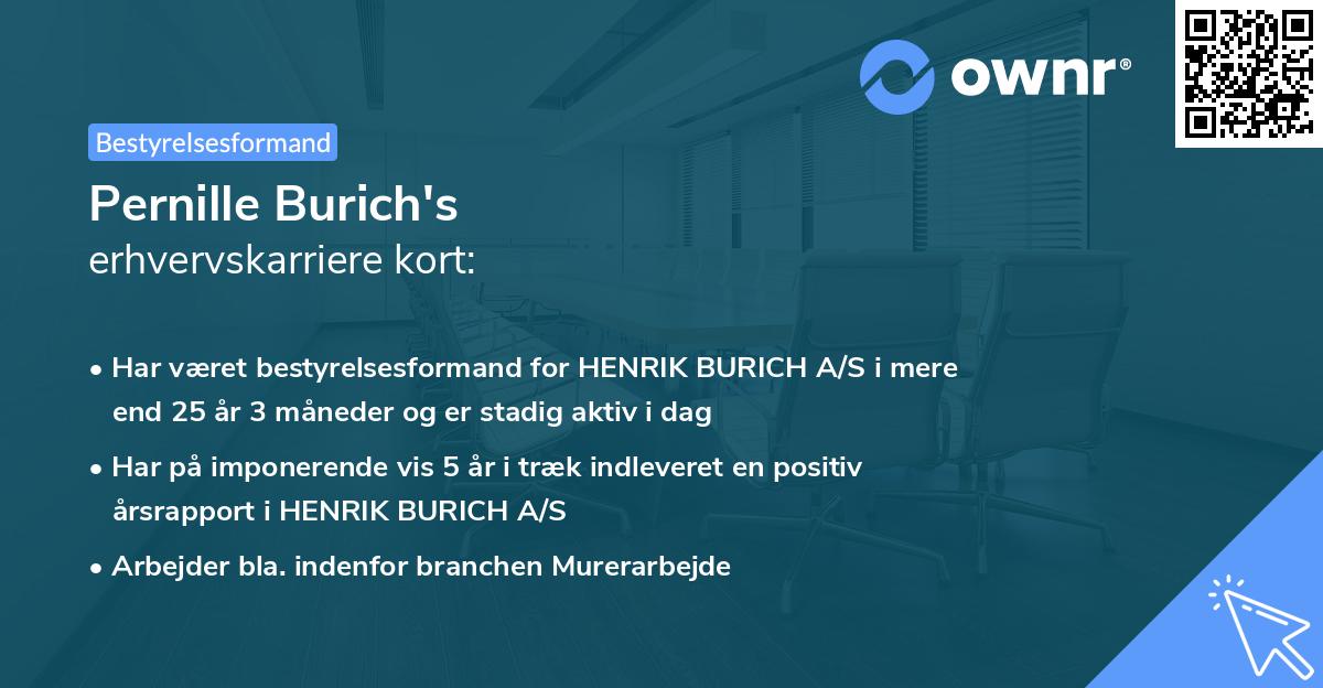 Pernille Burich's erhvervskarriere kort