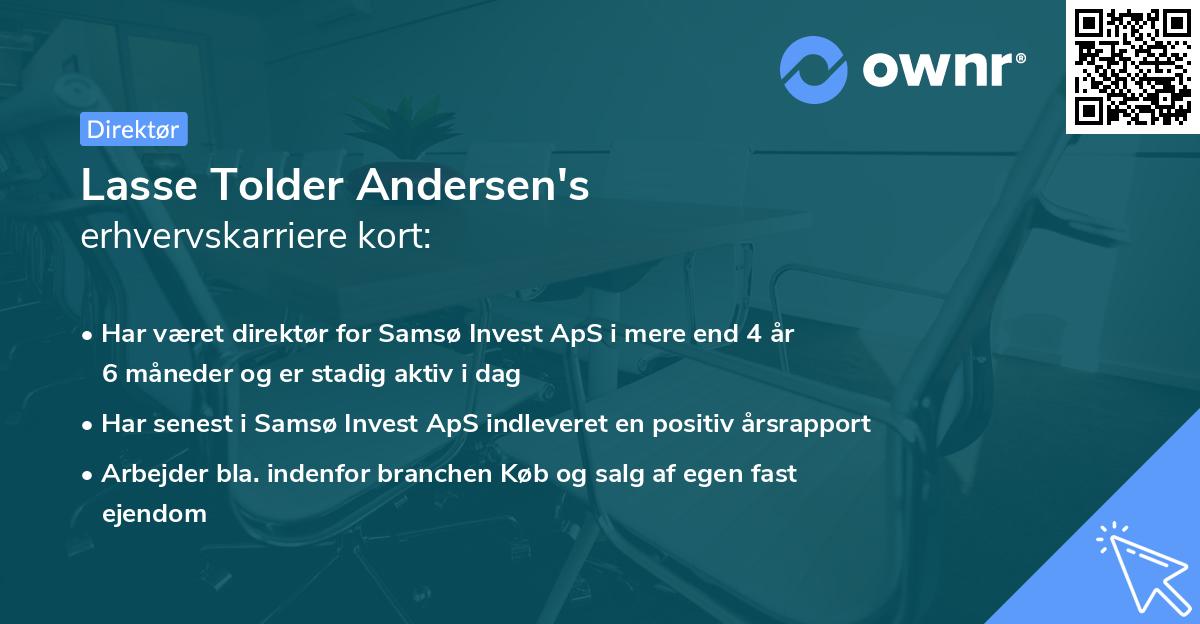 Lasse Tolder Andersen's erhvervskarriere kort