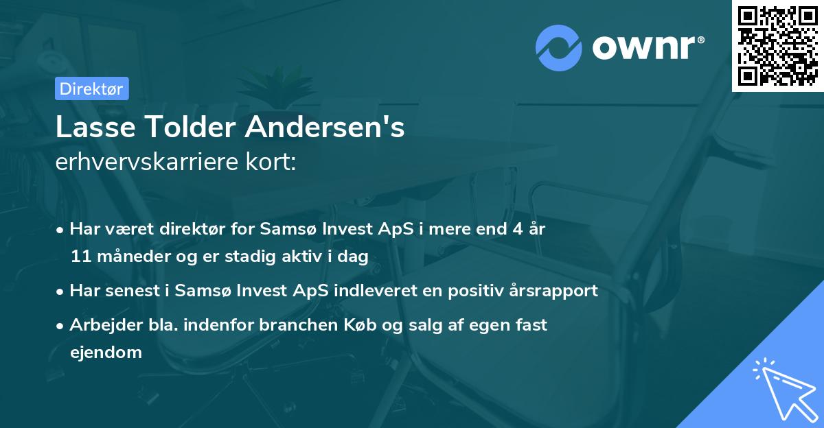Lasse Tolder Andersen's erhvervskarriere kort