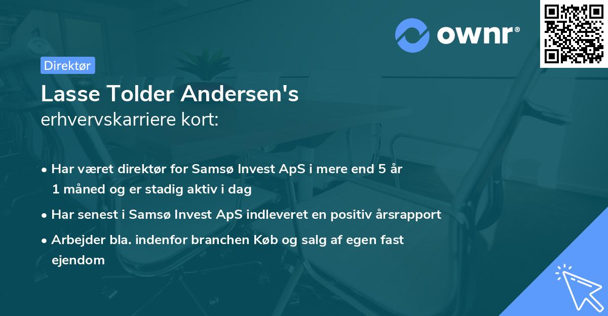 Lasse Tolder Andersen's erhvervskarriere kort