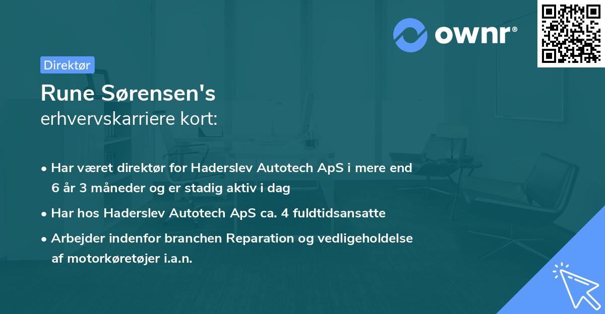 Rune Sørensen's erhvervskarriere kort