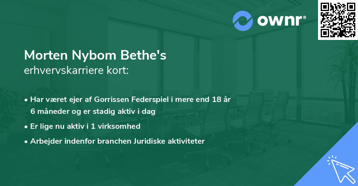 Morten Nybom Bethe's erhvervskarriere kort