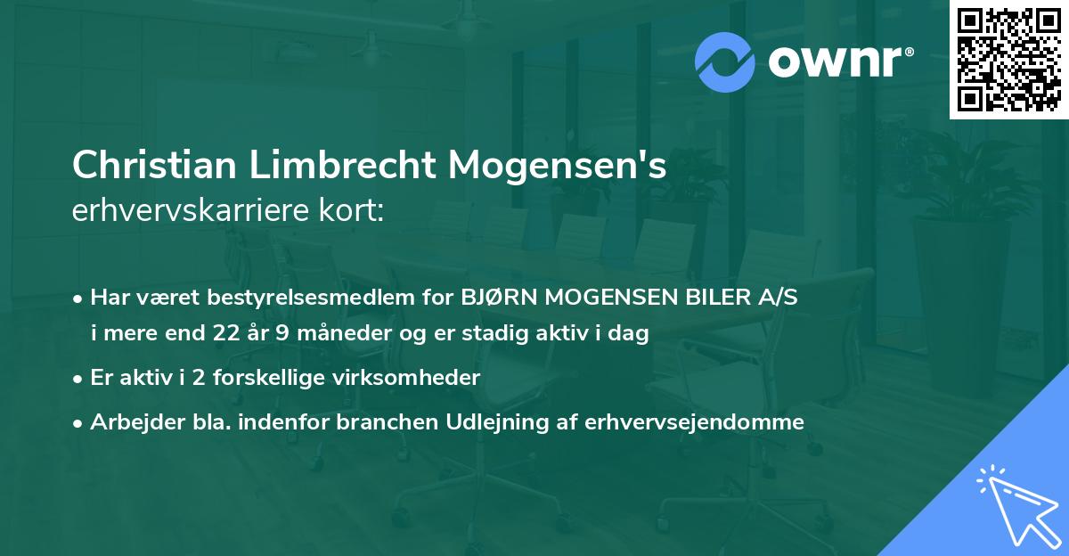 Christian Limbrecht Mogensen's erhvervskarriere kort