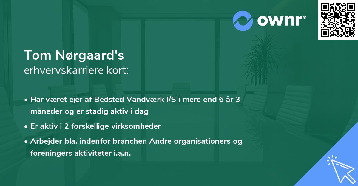 Tom Nørgaard's erhvervskarriere kort