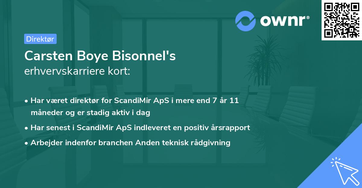 Carsten Boye Bisonnel's erhvervskarriere kort