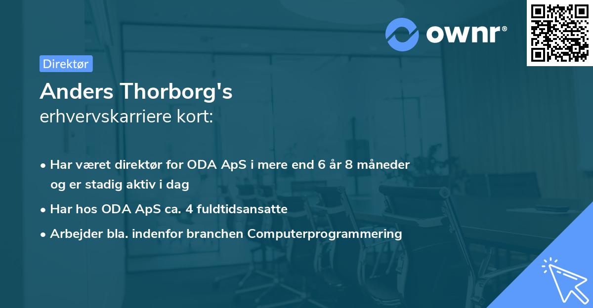 Anders Thorborg's erhvervskarriere kort