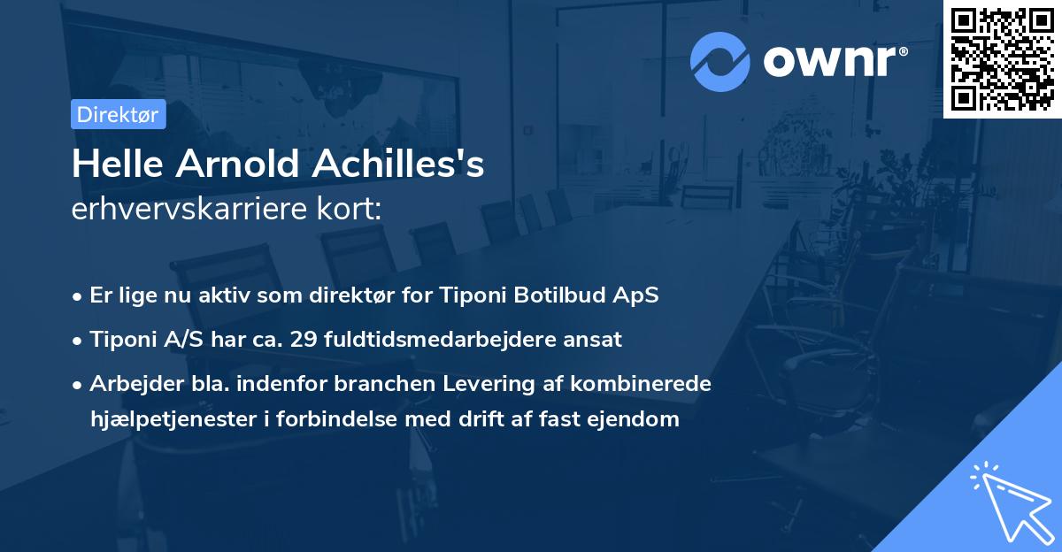 Helle Arnold Achilles's erhvervskarriere kort
