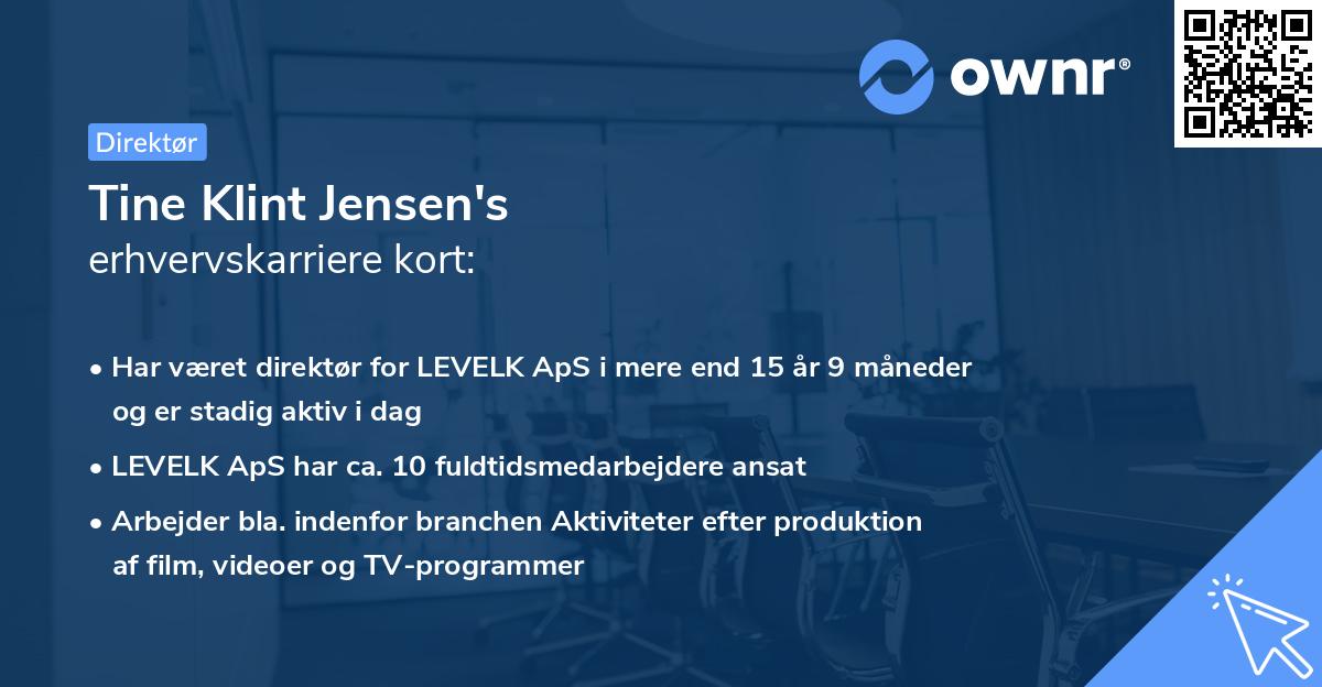 Tine Klint Jensen's erhvervskarriere kort