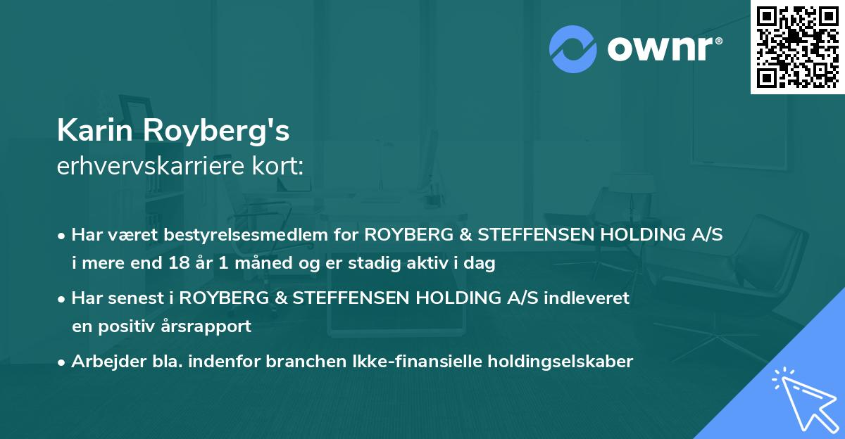 Karin Royberg's erhvervskarriere kort