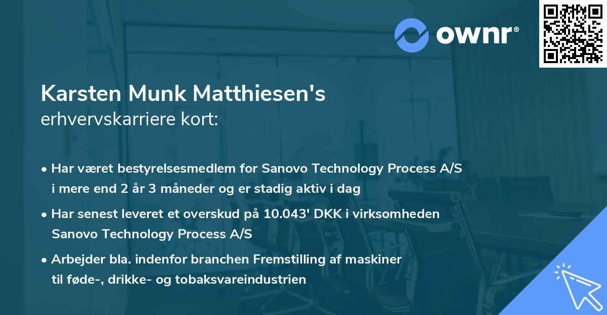 Karsten Munk Matthiesen's erhvervskarriere kort