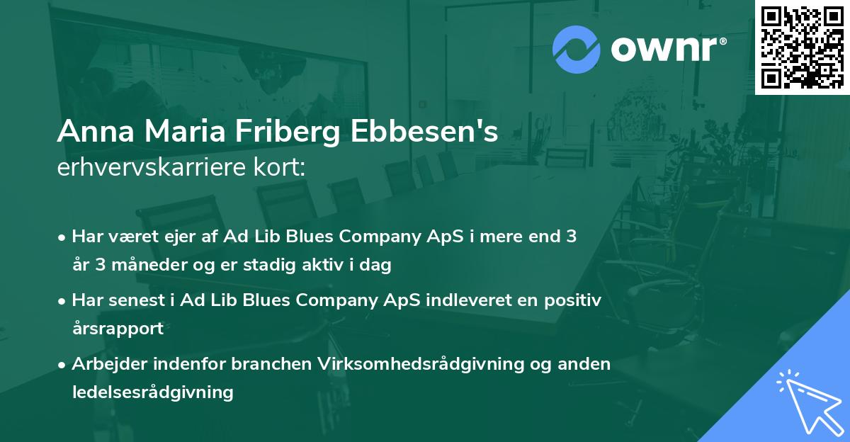 Anna Maria Friberg Ebbesen's erhvervskarriere kort