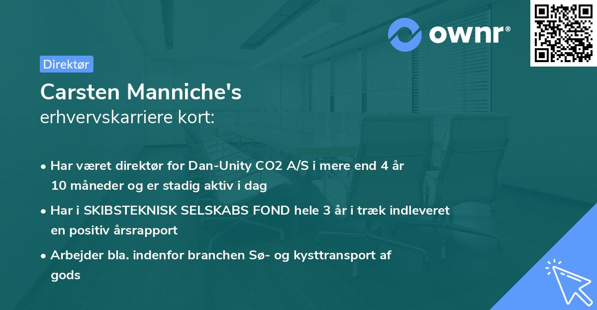 Carsten Manniche's erhvervskarriere kort