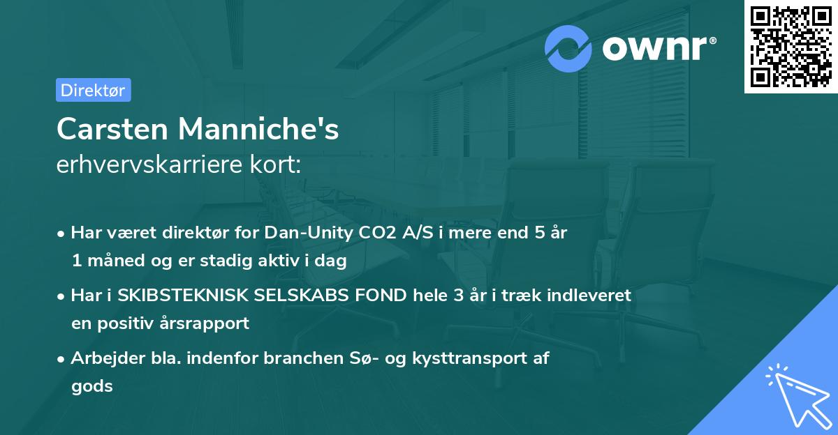 Carsten Manniche's erhvervskarriere kort