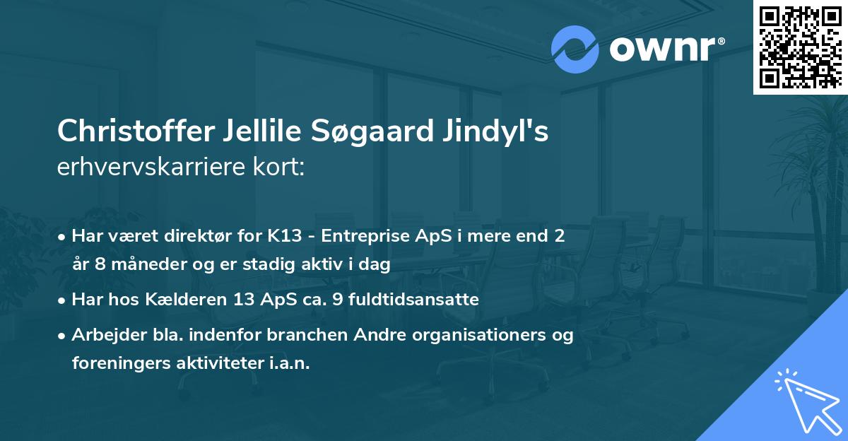 Christoffer Jellile Søgaard Jindyl's erhvervskarriere kort
