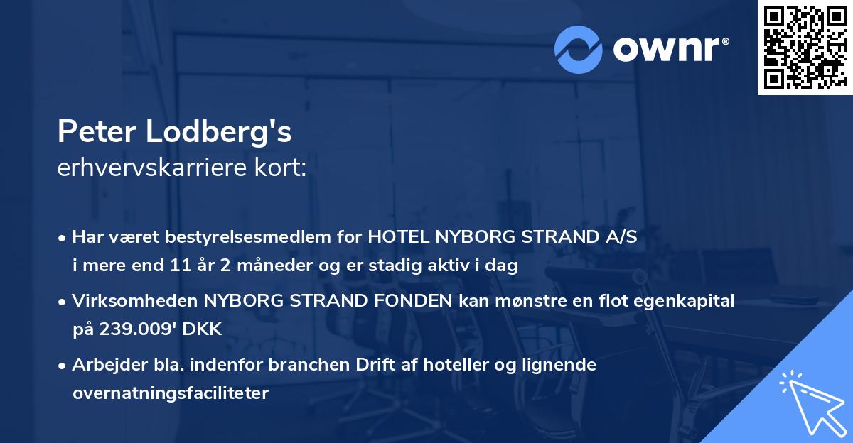 Peter Lodberg's erhvervskarriere kort