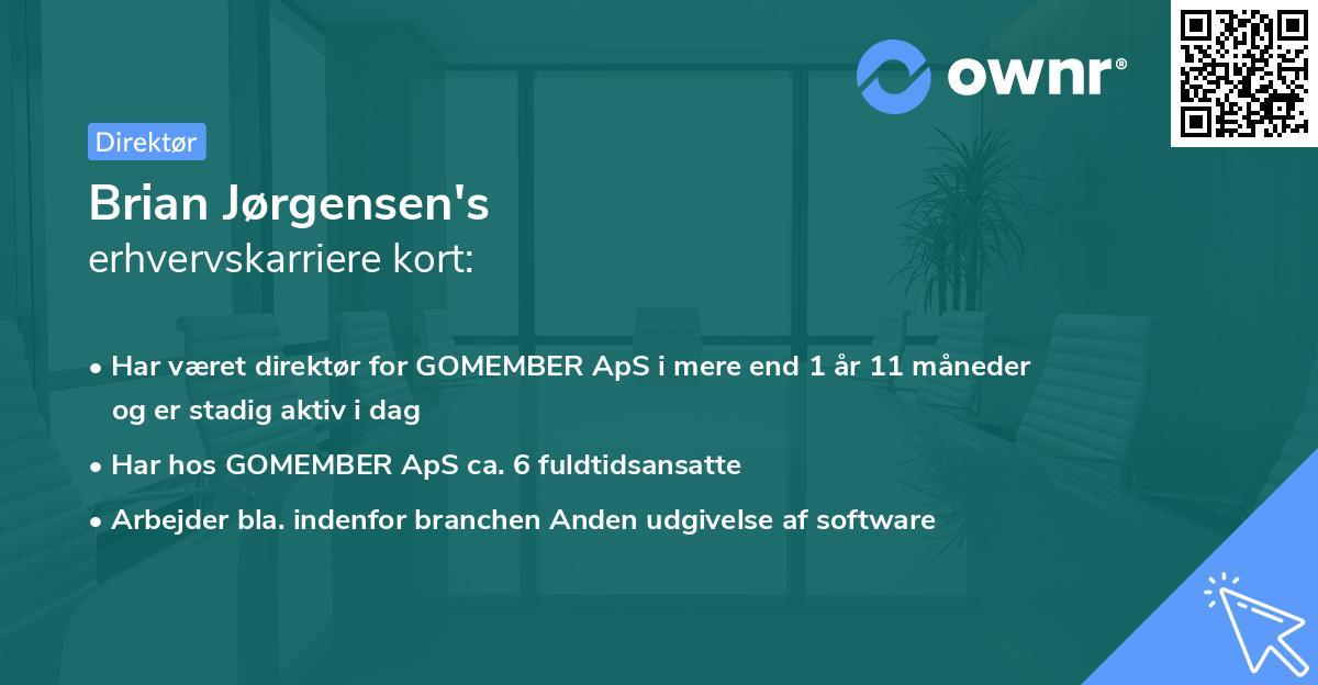Brian Jørgensen's erhvervskarriere kort