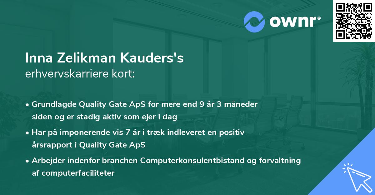 Inna Zelikman Kauders's erhvervskarriere kort