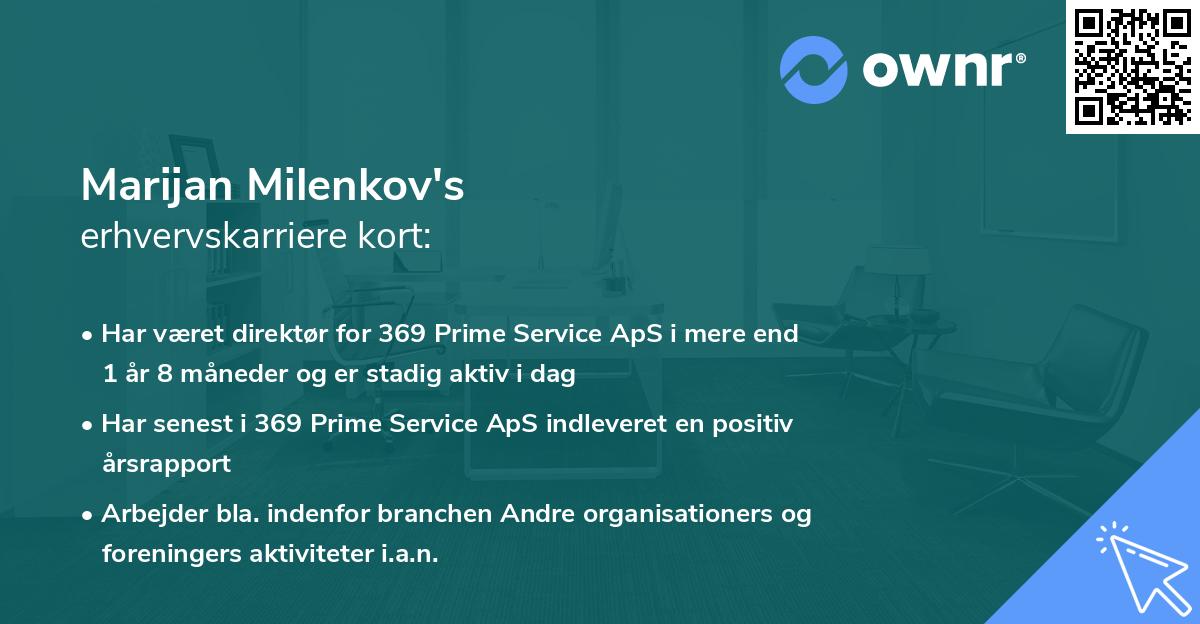 Marijan Milenkov's erhvervskarriere kort