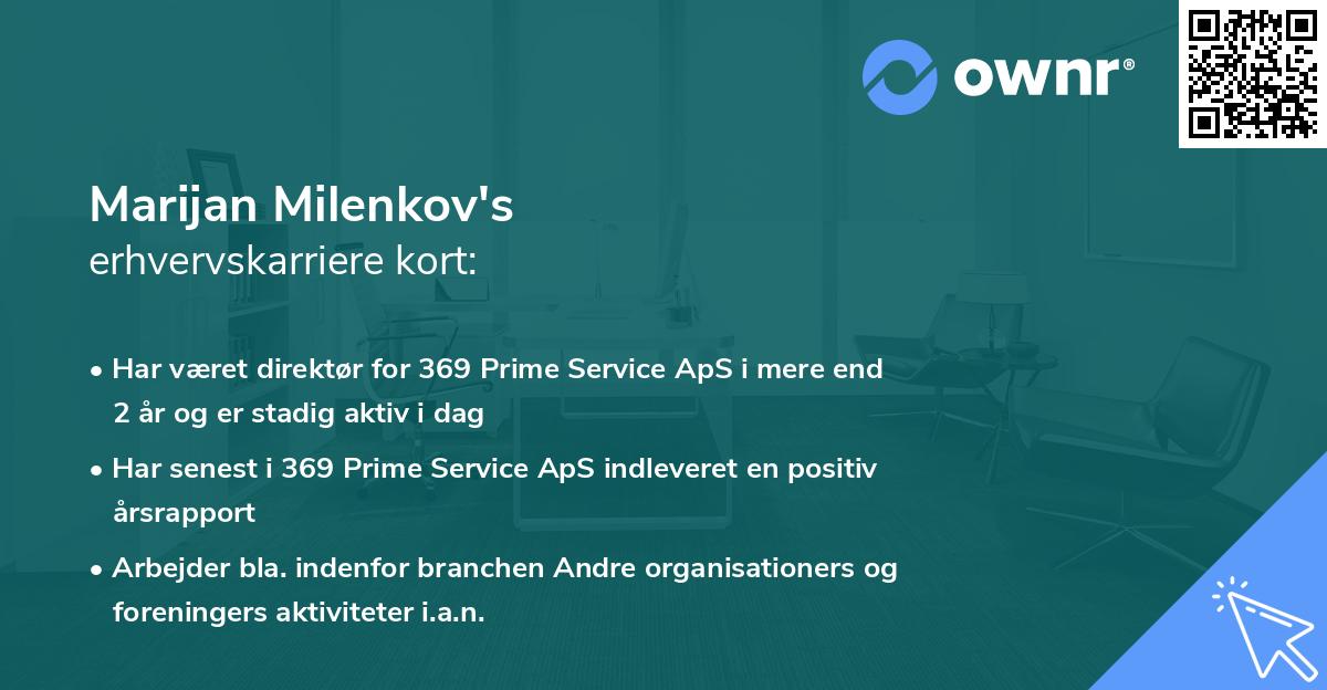 Marijan Milenkov's erhvervskarriere kort