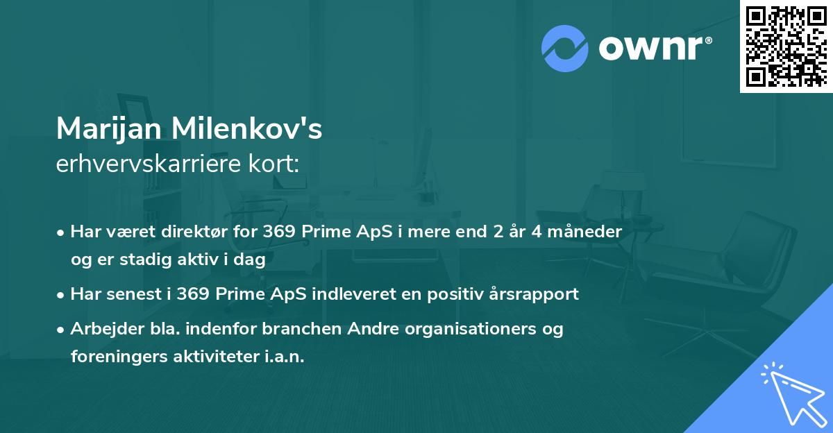 Marijan Milenkov's erhvervskarriere kort