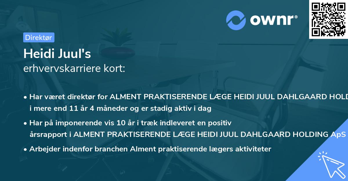 Heidi Juul's erhvervskarriere kort