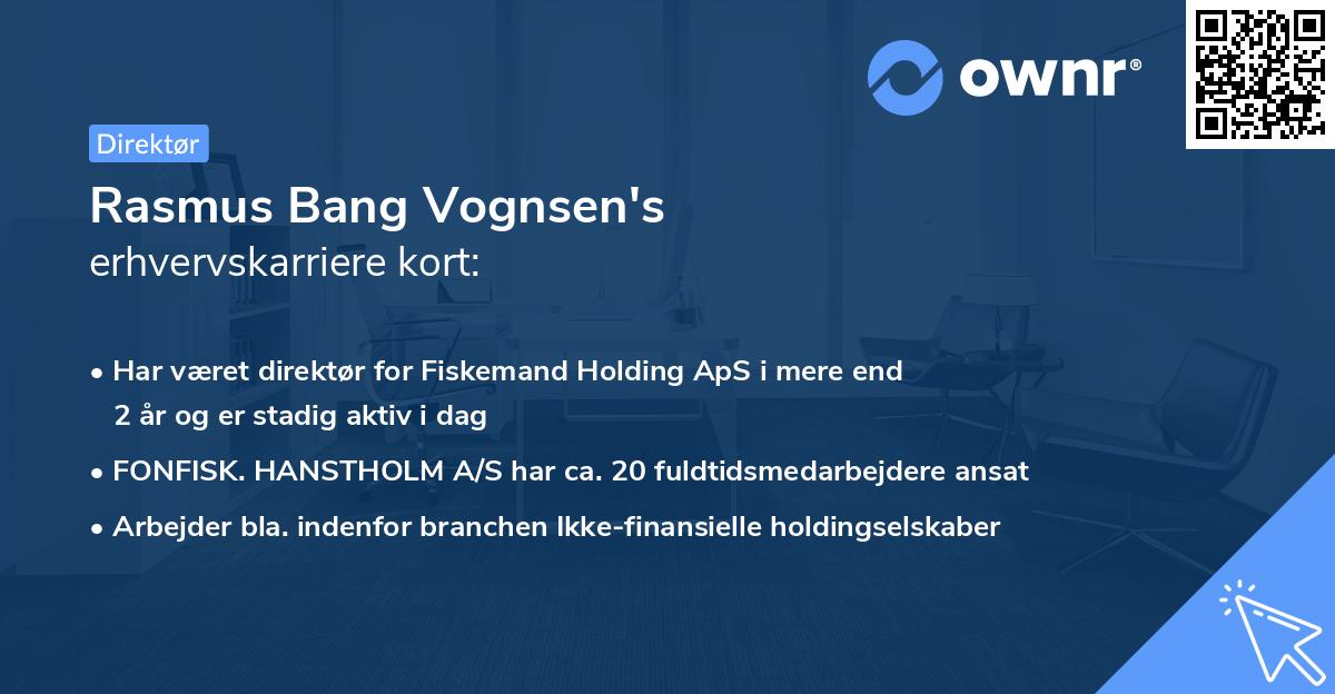 Rasmus Bang Vognsen's erhvervskarriere kort