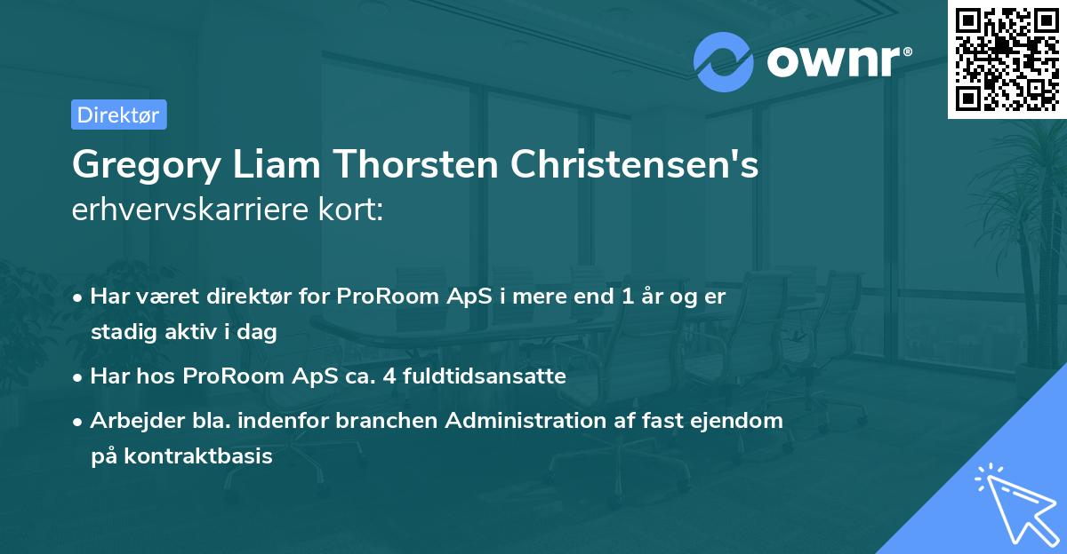 Gregory Liam Thorsten Christensen's erhvervskarriere kort