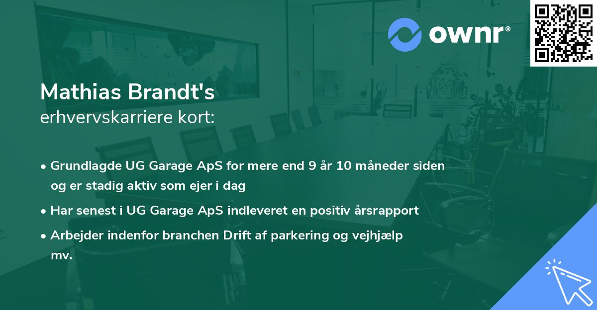 Mathias Brandt's erhvervskarriere kort