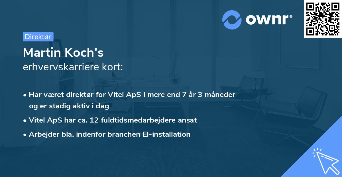 Martin Koch's erhvervskarriere kort