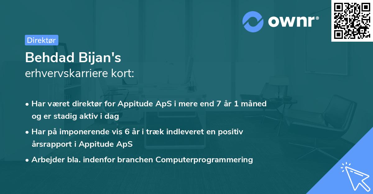 Behdad Bijan's erhvervskarriere kort